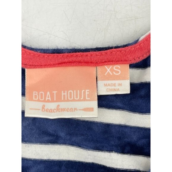 Boat House Beachwear Striped Sleeveless Beach Coverup Shirt Top Pockets Size XS - Picture 9 of 12